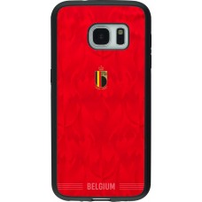 Coque Samsung Galaxy S7 - Silicone rigide noir Maillot de football Belgique 2026 personnalisable