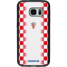 Coque Samsung Galaxy S7 - Silicone rigide noir Maillot de football Croatie 2026 personnalisable