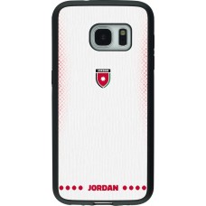 Samsung Galaxy S7 Case Hülle - Silikon schwarz Jordanien 2026 personalisierbares Fussballtrikot