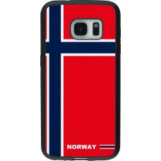 Coque Samsung Galaxy S7 - Silicone rigide noir Maillot de football Norvège 2026 personnalisable