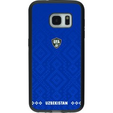 Coque Samsung Galaxy S7 - Silicone rigide noir Maillot de football Ouzbékistan 2026 personnalisable