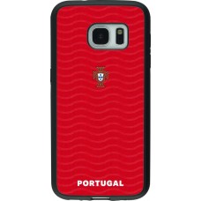 Coque Samsung Galaxy S7 - Silicone rigide noir Maillot de football Portugal 2026 personnalisable