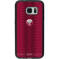 Samsung Galaxy S7 Case Hülle - Silikon schwarz Qatar 2026 personalisierbares Fussballtrikot