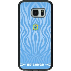 Coque Samsung Galaxy S7 - Silicone rigide noir Maillot de football RD Congo 2026 personnalisable