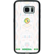 Coque Samsung Galaxy S7 - Silicone rigide noir Maillot de football Sénégal 2026 personnalisable