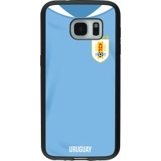 Samsung Galaxy S7 Case Hülle - Silikon schwarz Uruguay 2022 personalisierbares Fussballtrikot