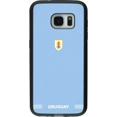 Samsung Galaxy S7 Case Hülle - Silikon schwarz Uruguay 2026 personalisierbares Fussballtrikot