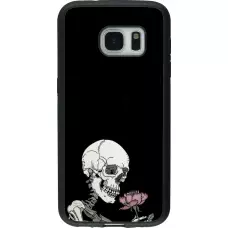 Samsung Galaxy S7 Case Hülle - Silikon schwarz Halloween 2023 rose and skeleton