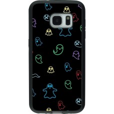 Coque Samsung Galaxy S7 - Silicone rigide noir Halloween 2024 colorful ghosts