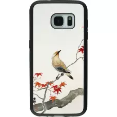 Samsung Galaxy S7 Case Hülle - Silikon schwarz Japanese Bird