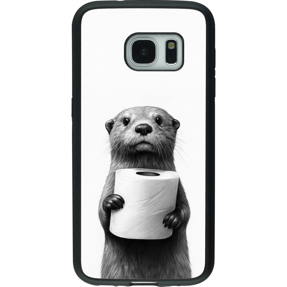 Coque Samsung Galaxy S7 - Silicone rigide noir Loutre papier de toilette