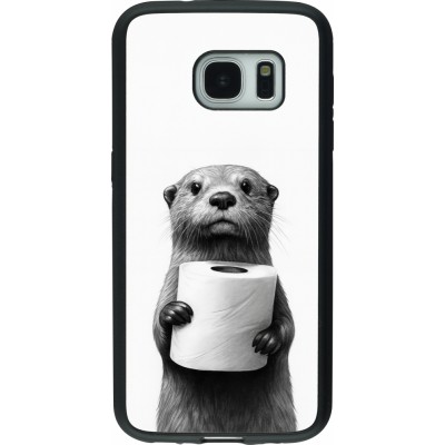 Samsung Galaxy S7 Case Hülle - Silikon schwarz Otter Toilettenpapier
