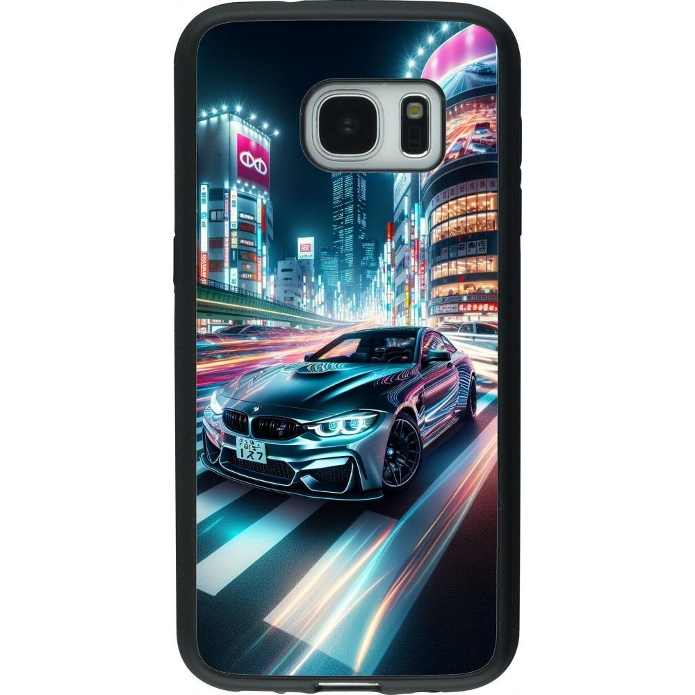 Samsung Galaxy S7 Case Hülle - Silikon schwarz BMW M4 Tokio Nacht