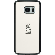 Samsung Galaxy S7 Case Hülle - Silikon schwarz Minimal Häschen Süße
