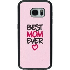 Samsung Galaxy S7 Case Hülle - Silikon schwarz Mom 2023 best Mom ever pink