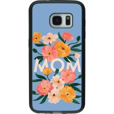 Coque Samsung Galaxy S7 - Silicone rigide noir Mom 2026 Flowers