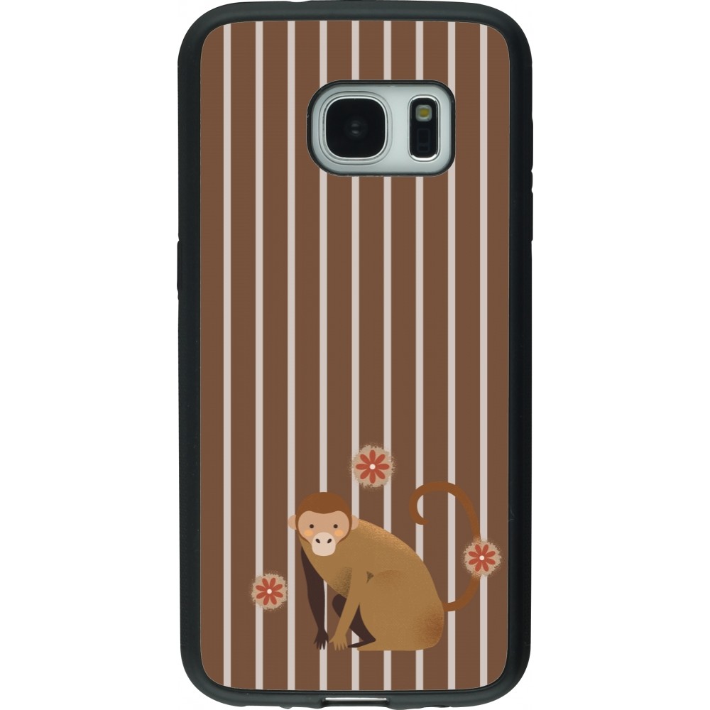Coque Samsung Galaxy S7 - Silicone rigide noir Monkey with stripes