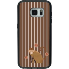 Coque Samsung Galaxy S7 - Silicone rigide noir Monkey with stripes