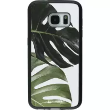 Hülle Samsung Galaxy S7 - Silikon schwarz Monstera Plant