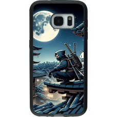 Coque Samsung Galaxy S7 - Silicone rigide noir Ninja sous la lune