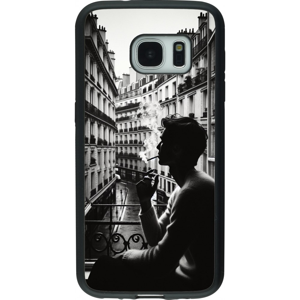 Samsung Galaxy S7 Case Hülle - Silikon schwarz Parisian Smoker