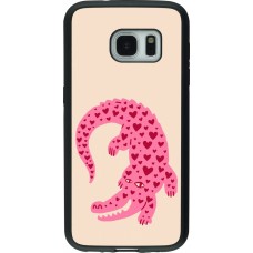 Samsung Galaxy S7 Case Hülle - Silikon schwarz Pink crocodile 2026