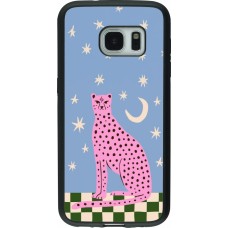 Coque Samsung Galaxy S7 - Silicone rigide noir Pink leopard with stars 2026