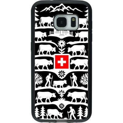 Coque Samsung Galaxy S7 - Silicone rigide noir Poya Suisse 3 noir