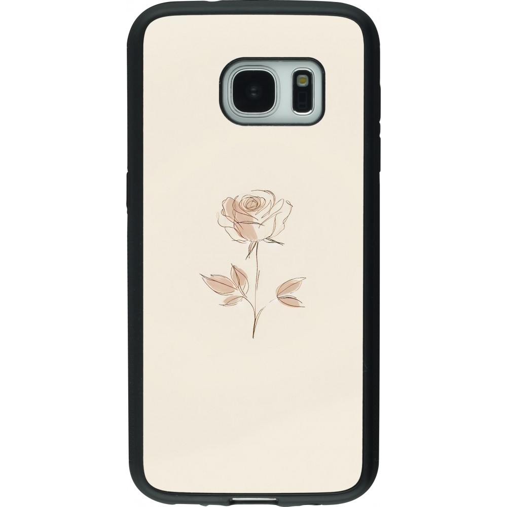 Coque Samsung Galaxy S7 - Silicone rigide noir Sable Rose Minimaliste