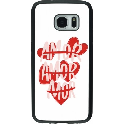 Coque Samsung Galaxy S7 - Silicone rigide noir Saint Valentines Day 26 Amor