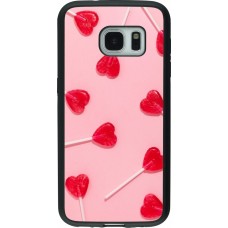 Samsung Galaxy S7 Case Hülle - Silikon schwarz Saint Valentines Day 26 Lollipop