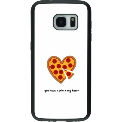 Coque Samsung Galaxy S7 - Silicone rigide noir Saint Valentines Day 26 You have my pizza heart