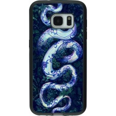 Coque Samsung Galaxy S7 - Silicone rigide noir Serpent Blue Anaconda