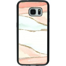 Coque Samsung Galaxy S7 - Silicone rigide noir Shimmering Orange