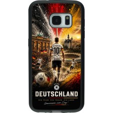 Coque Samsung Galaxy S7 - Silicone rigide noir Football Allemagne splash 2026