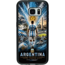 Coque Samsung Galaxy S7 - Silicone rigide noir Football Argentine splash 2026