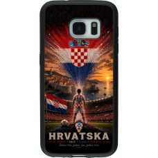 Coque Samsung Galaxy S7 - Silicone rigide noir Football Croatie splash 2026