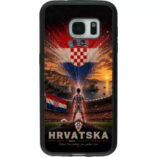 Samsung Galaxy S7 Case Hülle - Silikon schwarz Fussball Kroatien splash 2026