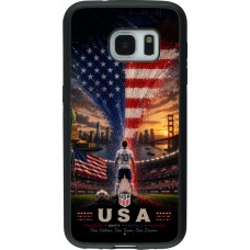 Coque Samsung Galaxy S7 - Silicone rigide noir Football États-Unis splash 2026