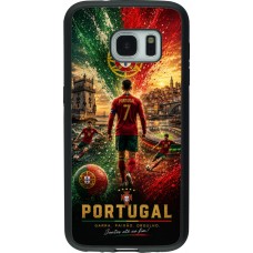 Coque Samsung Galaxy S7 - Silicone rigide noir Football Portugal splash 2026