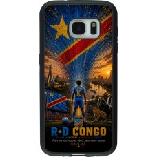 Coque Samsung Galaxy S7 - Silicone rigide noir Football République démocratique du Congo splash 2026