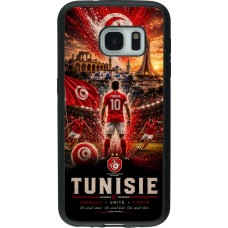Coque Samsung Galaxy S7 - Silicone rigide noir Football Tunisie splash 2026
