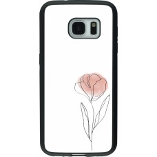 Samsung Galaxy S7 Case Hülle - Silikon schwarz Spring 23 minimalist flower