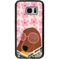 Coque Samsung Galaxy S7 - Silicone rigide noir Dog with newspaper 2026