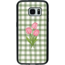 Coque Samsung Galaxy S7 - Silicone rigide noir Green vichy tulips Spring 2026