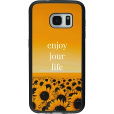 Samsung Galaxy S7 Case Hülle - Silikon schwarz Summer 2025 Enjoy your life
