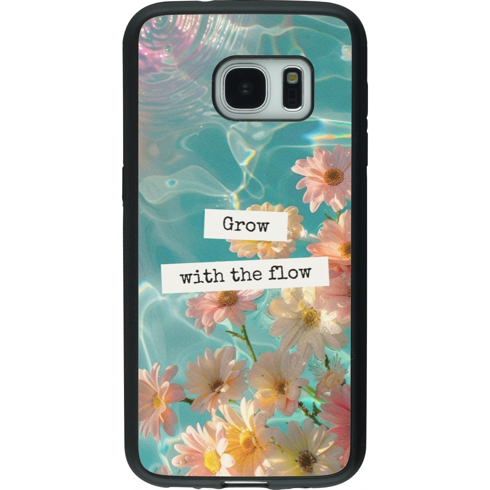 Samsung Galaxy S7 Case Hülle - Silikon schwarz Summer 2025 Grow with the flow