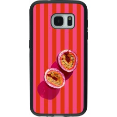 Coque Samsung Galaxy S7 - Silicone rigide noir Passion fruit Summer 2026