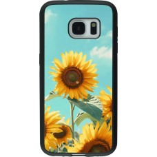 Coque Samsung Galaxy S7 - Silicone rigide noir Sunflowers Summer 2026