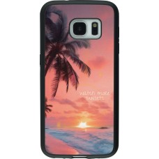 Coque Samsung Galaxy S7 - Silicone rigide noir Watch more sunsets Summer 2026